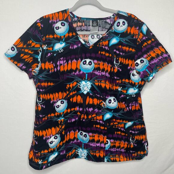 Disney Tim Burton's Nightmare Before Christmas Scrub Top- L - Picture 1 of 3